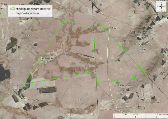 Afrika Foto 3: Det föreslagna privata naturreservatet omfattar större delen av Middelpunts våtmark och dess sidoavfall. Middelpunt Wetland är en gammal, torvbaserad våtmark som ger livsmiljöer för en mångfald av växt- och djurarter. Mervyn Lötter 